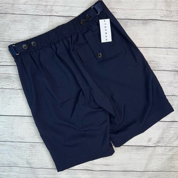 TOPMAN NWT Men's Size 28 Navy Blue Ripstop Shorts with Stretch Elastic - Picture 8 of 8